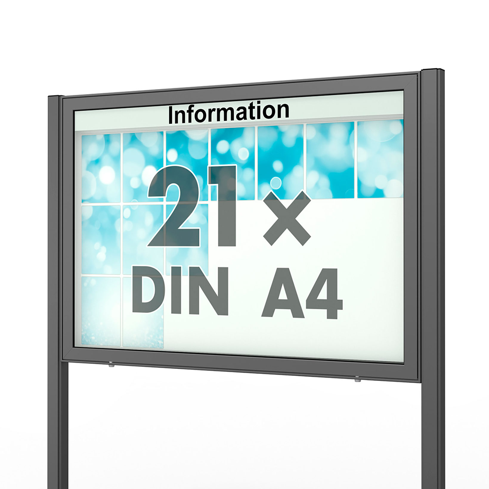 21 x DIN A4 Schaukasten Planus - mit Standbeinen - DB 703 (anthrazit) 21 x DIN A4 Schaukasten Planus - mit Standbeinen - DB 703 (anthrazit)
