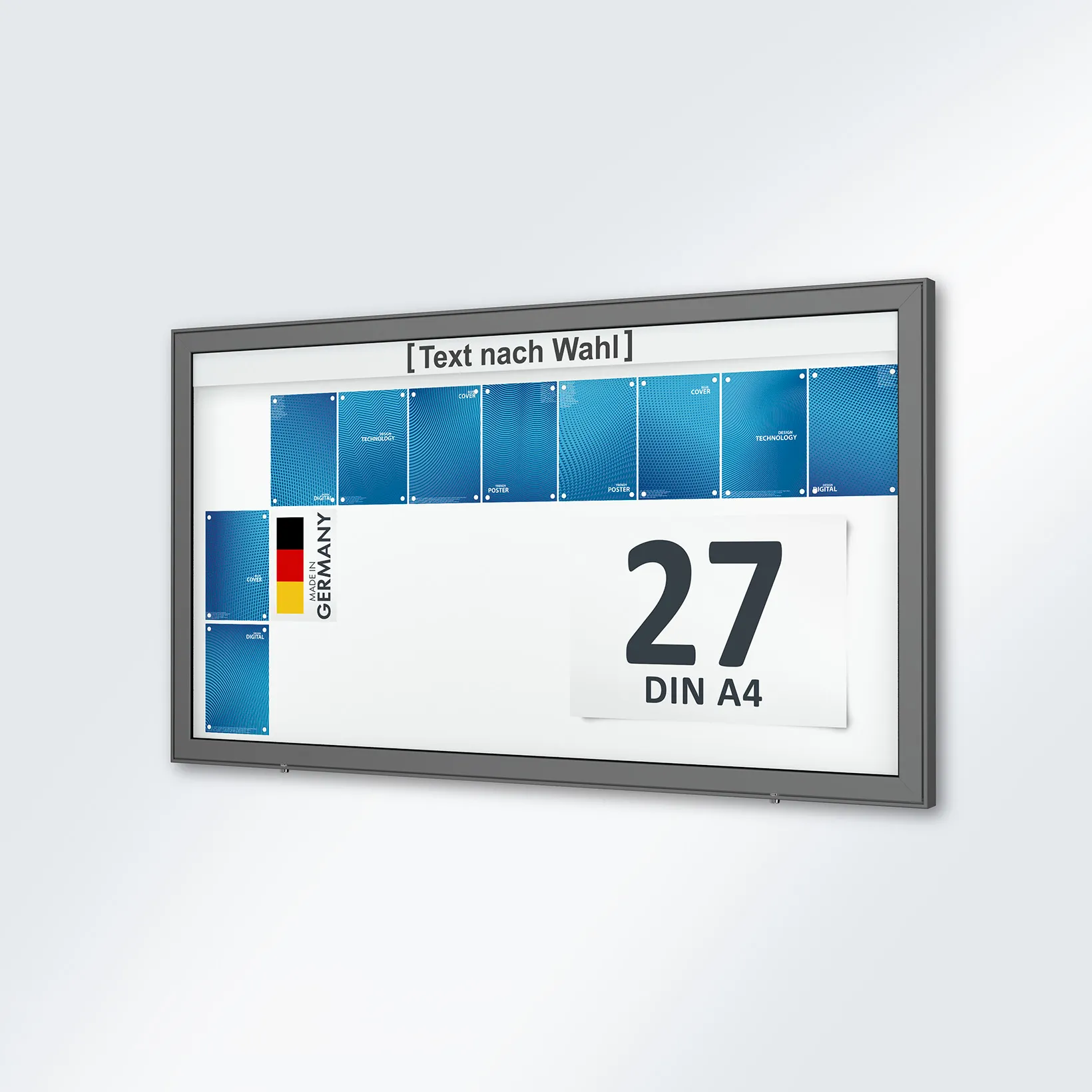DIN A4, Poster, Display frame, German flag, blaue Paneele